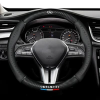 38cm car steering wheel cover for infiniti q50 q60 qx70 qx56 fx35 ex35 car style carbon fiber leather steering wheel cover