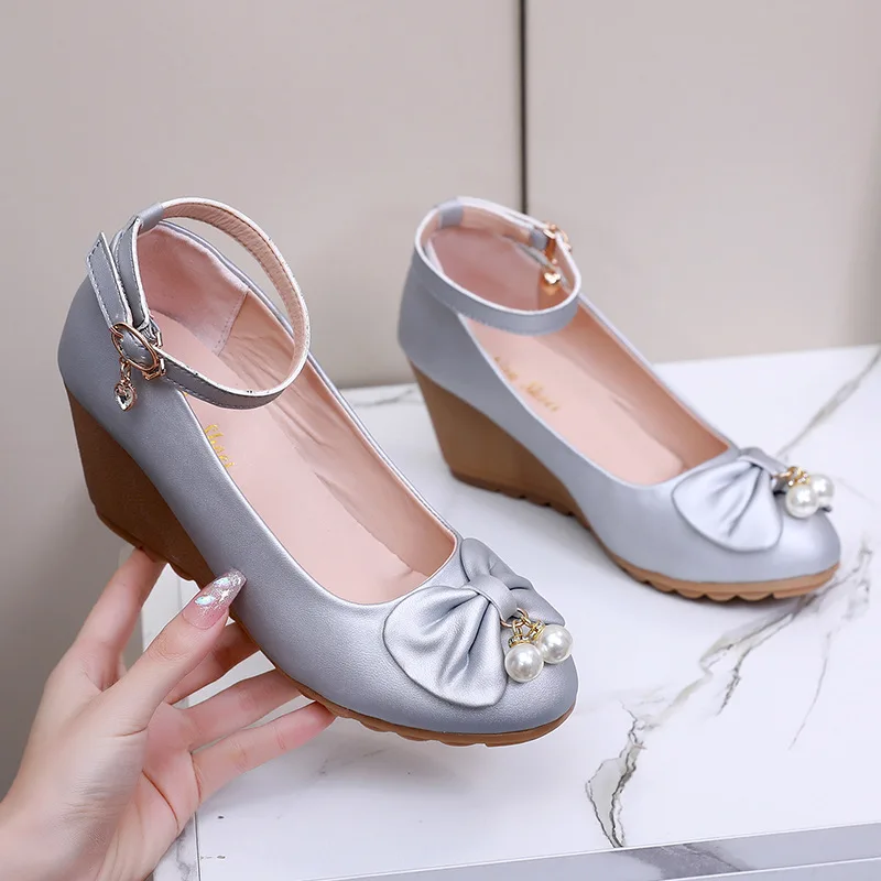 New Fashion Women Shoes High Heels Elegant Bowtie Wedges Shoes Brand Woman Pumps Platform Loafers Wedge Heel 6cm