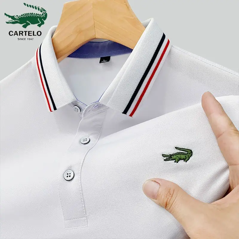 

2023 High-end Embroidery New Men's Polo Shirt Lapel Short-sleeve Polo Shirt Business Casual High-quality Men's T-shirt