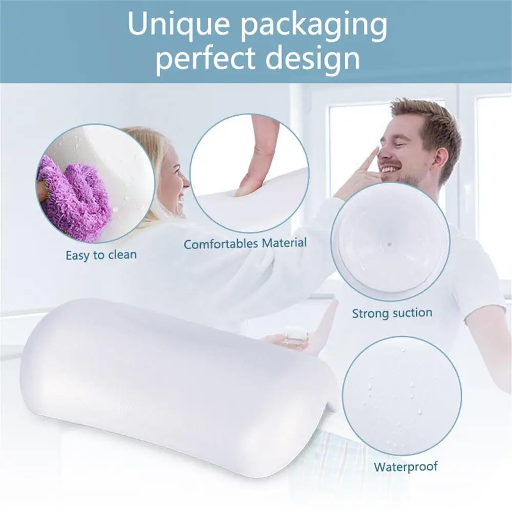 

Bath Pillow SPA Non-Slip With Suction Cups Bath Tub Neck Back Support Headrest Pillows Thickened Home Cushion Accersories