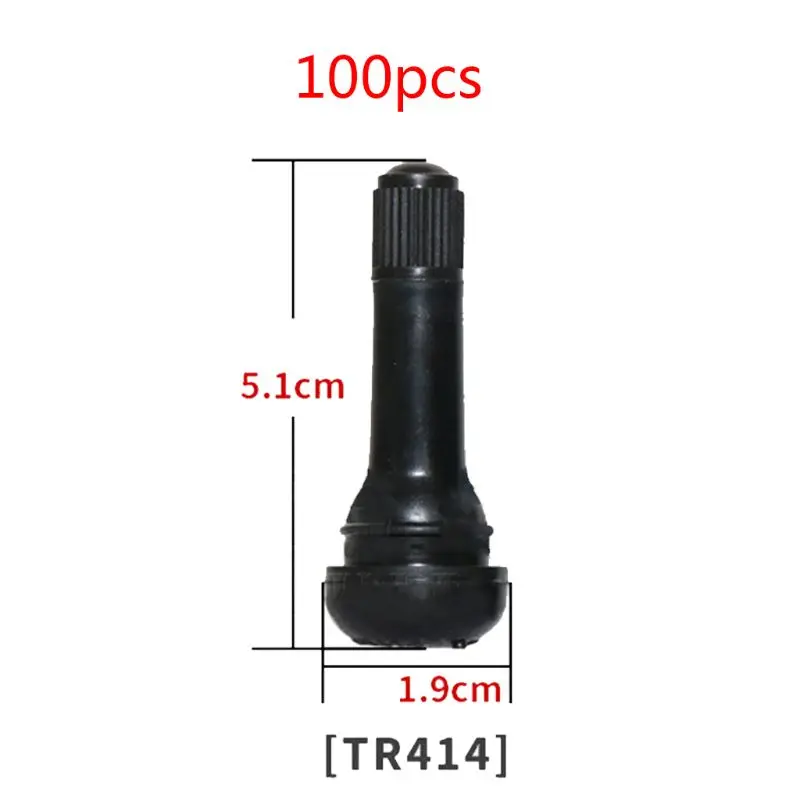 

100Pcs TR414/TR413/TR412 Rubber Tire Valve Cap Car Truck Tubeless Tyre Valve Stem Cover Zinc Alloy Rubber Tire Valve Stems Caps