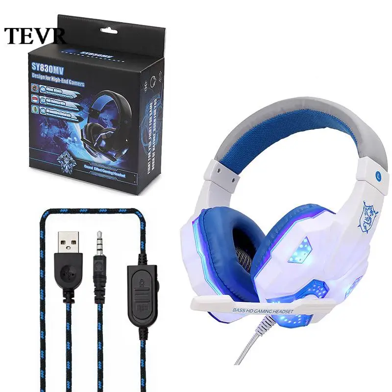 

Gaming Headset Luminous Headset Internet Wearing Headphones With Wheat E-sports Computer Games For LOL Computer PS4 Xbox One PS5