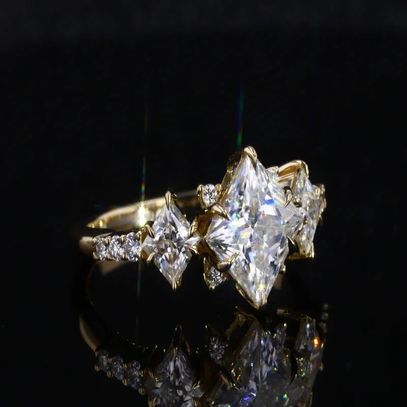 Необычное 14K DEF тест положительный против муассанита драгоценный камень