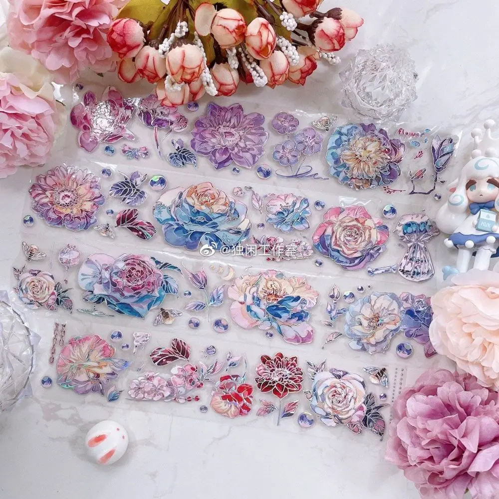 

stock clear -1 Loop jincu beautiful flower shiny PET Tape