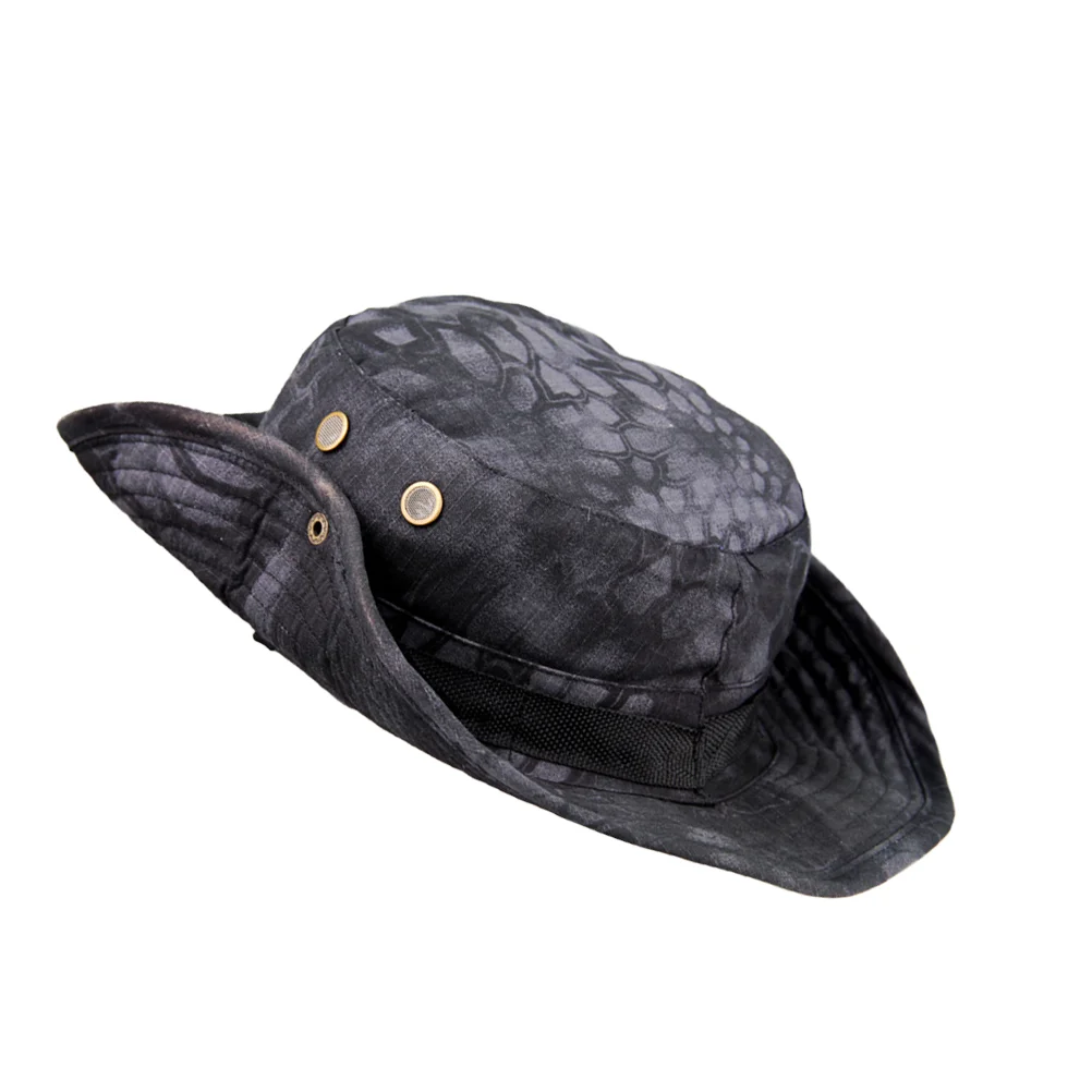 

Camouflage Hat Round Brim Bucket Outdoor Creative Protection Hats Men