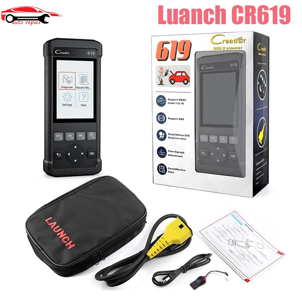 

LAUNCH CR619 OBD2 Scanner Code Reader Auto Engine ABS SRS Airbag Read Clear Error Code Car Diagnostic Tool Automotive Scanner