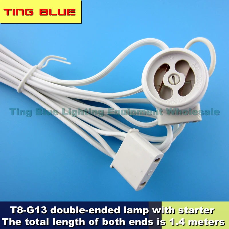 

(5pcs)T8 light tube connection line G13 light box power line advertising sign light line fluorescent light wire with starter