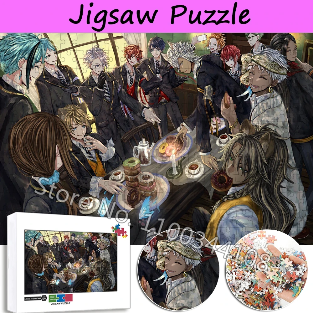 

Disney Anime Game Jigsaw Puzzle 300/500/1000 Pieces Twisted Wonderland Puzzles Cartoon Handmade Toy for Adults Creative Gifts