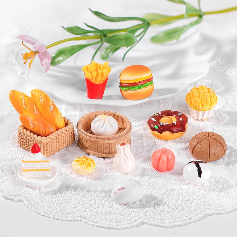 

Kitchen Food Toy Simulation Kitchenware Play DIY Emulated Hamburger Cake Bread Buns Donuts Tableware Decoration Children Kid Toy