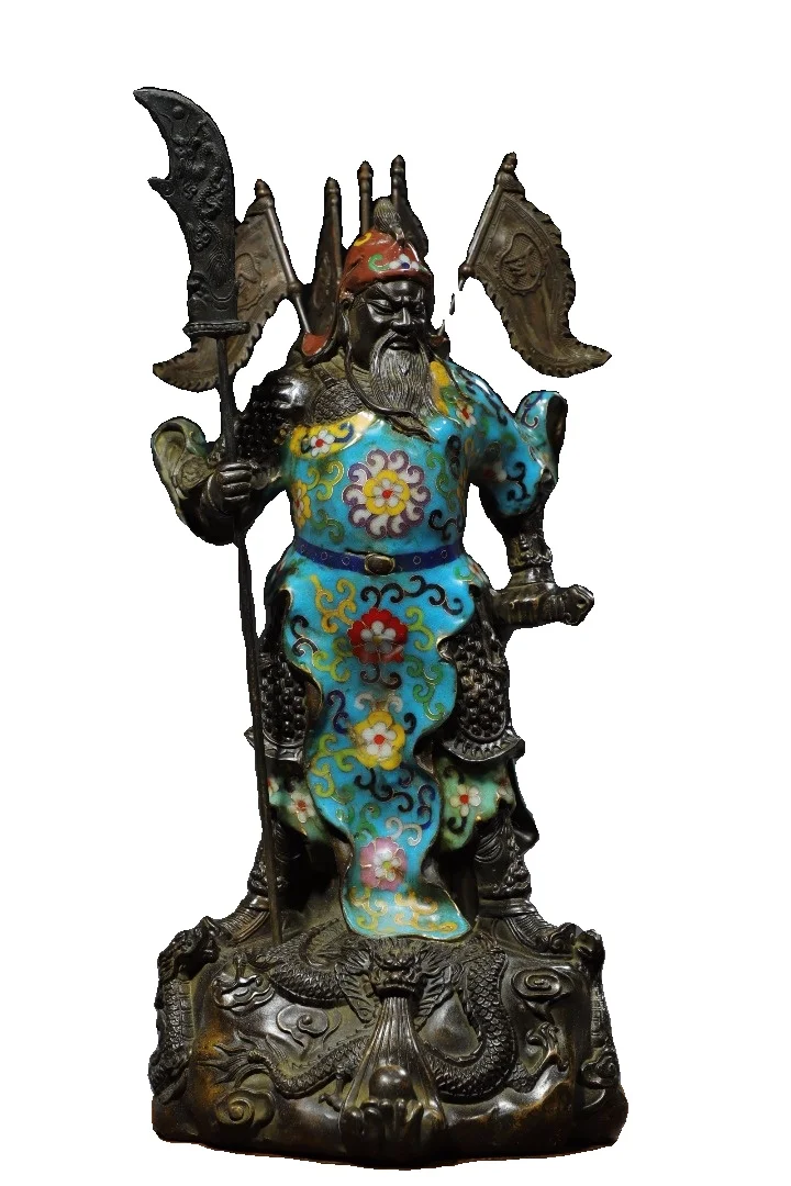 

LAOJUNLU Treasures Cloisonne Martial God Of Wealth Guan Gong Statue Style 935 Chinese Traditional Style Antiques Fine Art