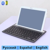 bluetooth keyboard with integrated stand russian spanish rechargeable multi device portable wireless keyboard for tablet laptop