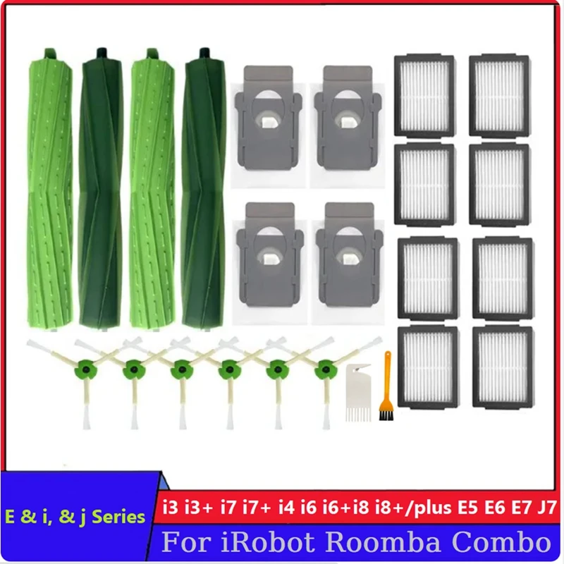 

For Irobot Roomba I3 I4 I6 I7 I8 J7 E5 E6 E7 Robot Vacuum Cleaner Accessories Main Side Brush Filter Dust Bag Replacement Parts