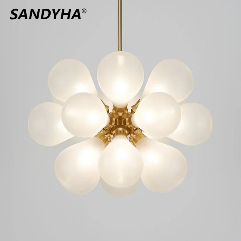 

Glass Ball Chandelier Blue Bubble Lampshade G9 Led Hanging Lamp Dining Living Room Kitchen Bedroom Home Lighting Fixtures 2023