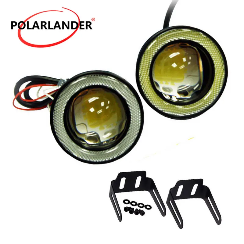

Car Fog Light 2.5 inch 64mm 10W 5000K LED Lamps Daytime Driving Light Angle Eye Lamp Bulbs 12V Waterproof Universal 2 Pcs/Set