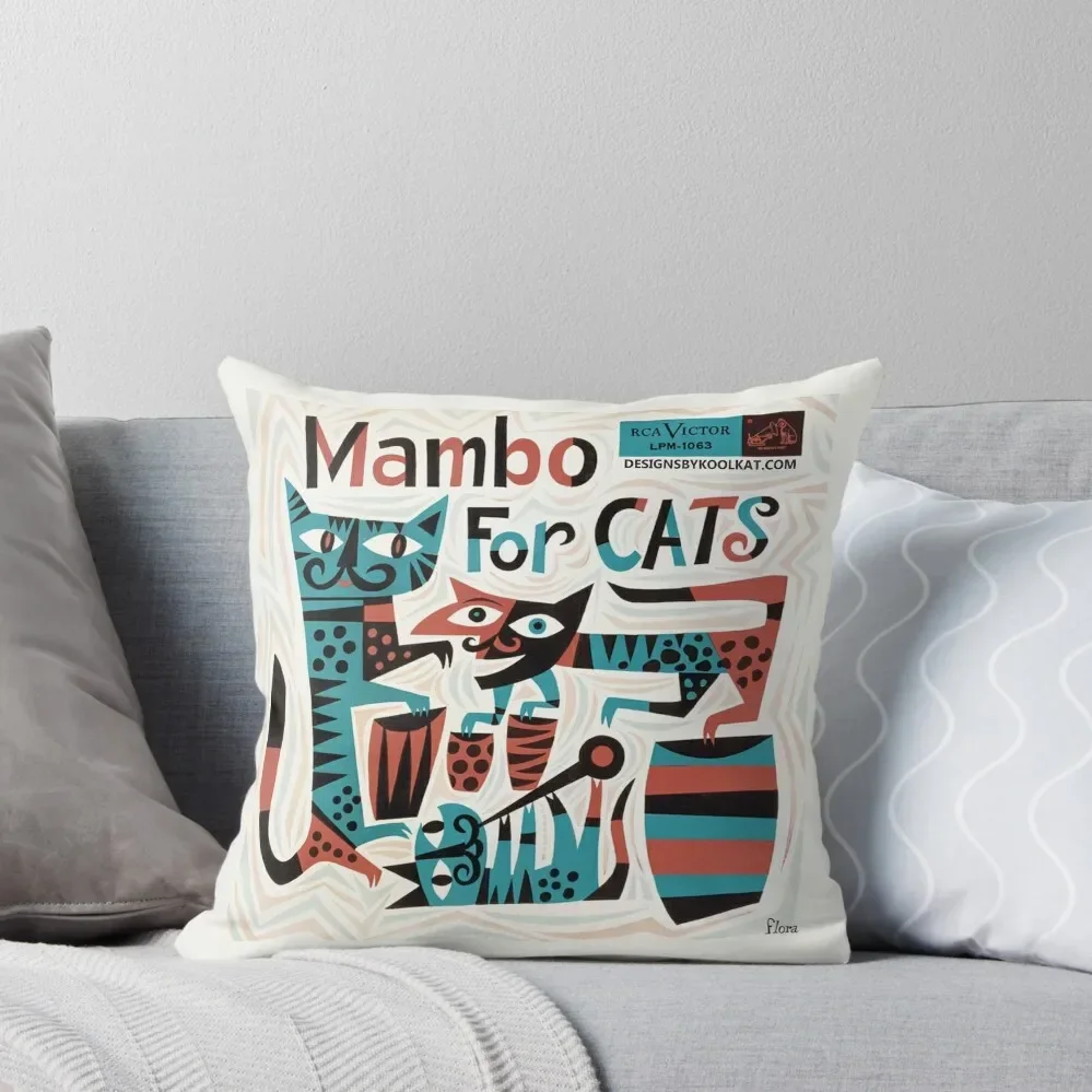 Мамбо для кошек Mid Century Record Sleeve Art Прямоугольный чехол подушки Рождественские