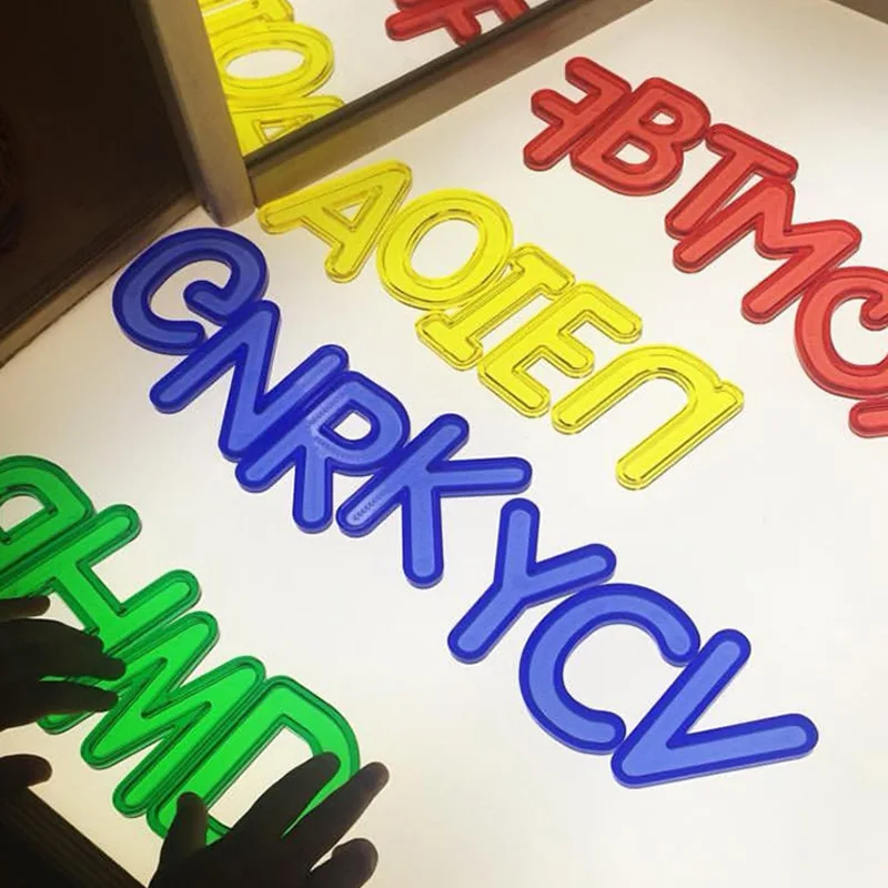 Montessori Материал для изучения русского языка Пластик Прозрачные буквы Алфавит Образовательные игрушки для детей 3 лет J2244H.