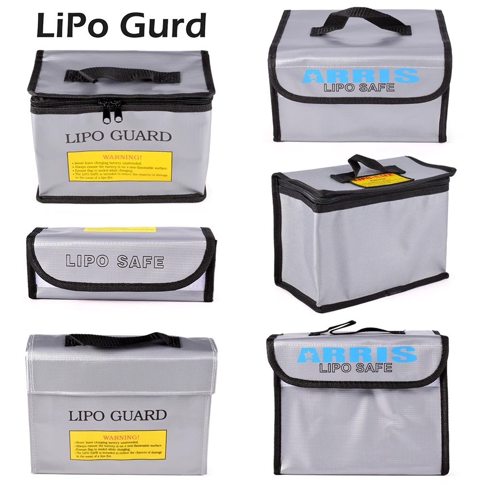 

Lipo Guard Safety Bag Fireproof Explosion-Proof Portable Lipo Safety Bag 215*115*155mm for RC FPV Racing Drone Car Battery Safe