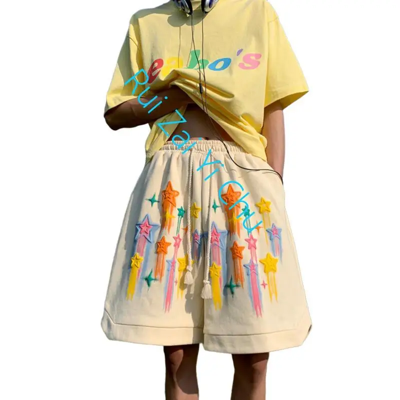 Students Joker Pants 2023 Fashion Summer Vintage Y2K Shorts New All-Star Sports Shorts Women Summer Casual Loose Wide-Leg Pants