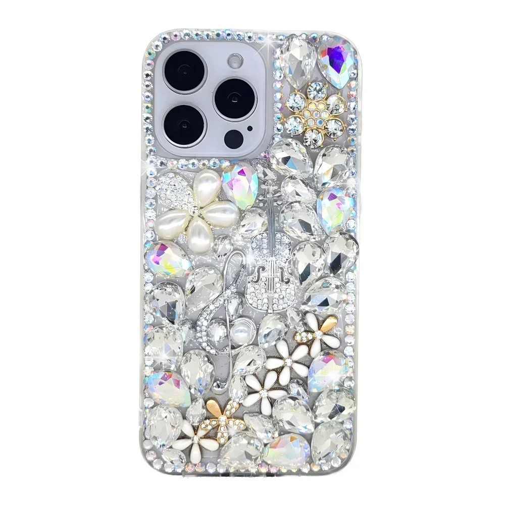 Rhinestone Case for iPhone 16 15 14 13 12 11 Pro Max Plus mini Diamond Phone Cover Sunjolly
