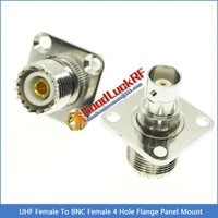 1x pcs bnc to uhf pl259 so239 cable bnc female to uhf female 4 hole flange chassis panel mount brass rf connector adapter