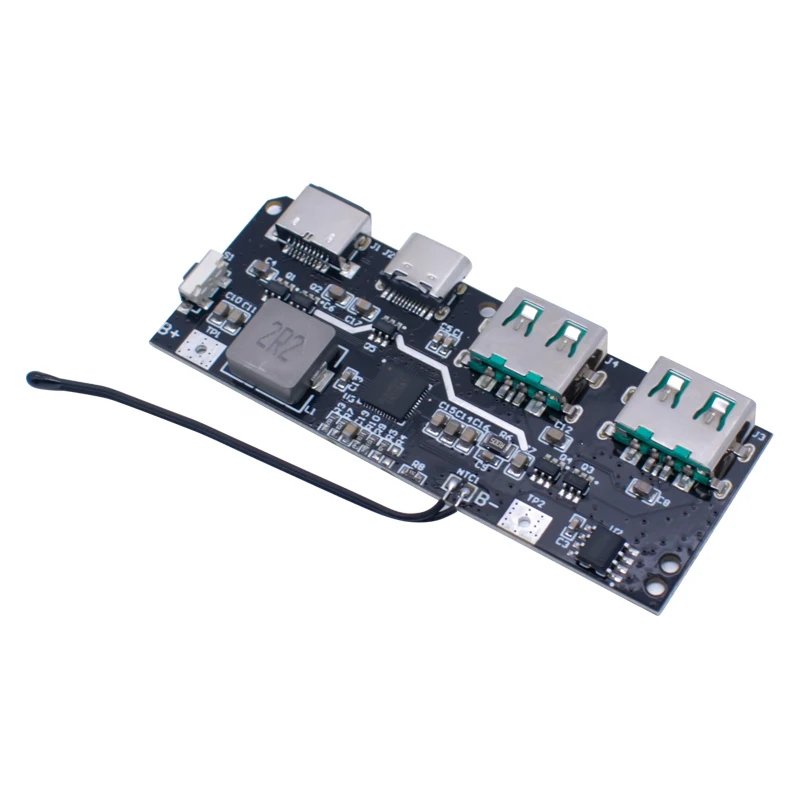 Внешний аккумулятор QC4.0 QC3.0 светодиодный с двумя USB-портами 5 В 22 А 18650 Вт Micro/Type-C USB