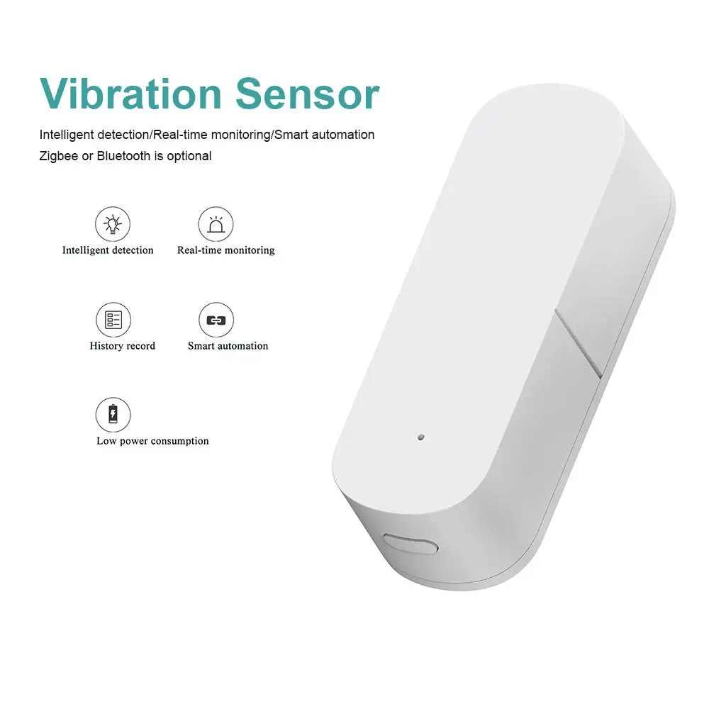 

Tuya ZigBee Smart Vibration Sensor Smart Home Security Protection System Door Window Break Burglar Alarm Real-time Monitoring