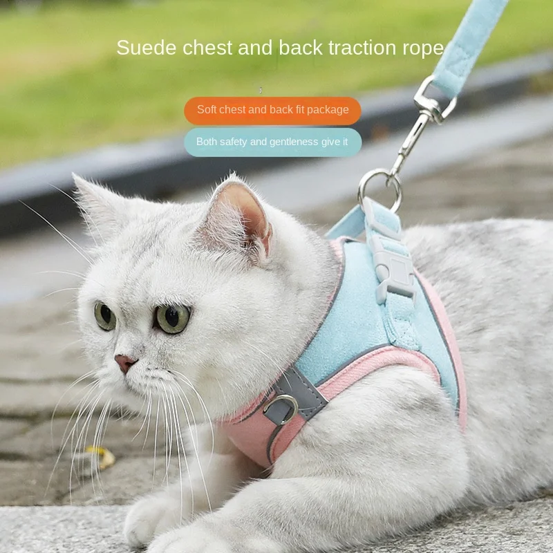 

Cat Harness and Leash Set Escape Proof Safe Adjustable Kitten Vest Harnesses with Reflective Strips Kitten Vest Harness for Cats
