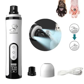 Electric Pet Nail Grinder With LED Light Cat Dogs Nail Clippers USB Rechargeable Paws Nail Cutter Pet Grooming Trimmer Supplies 1