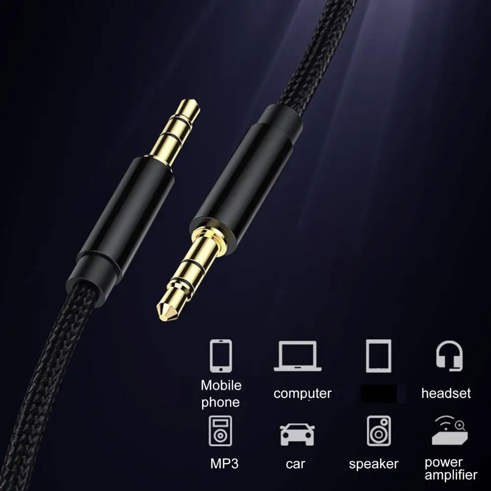 

Useful Male to Male Cable Practical Auxiliary 0.5/1/1.5/2m 3.5mm AUX Auxiliary Cable