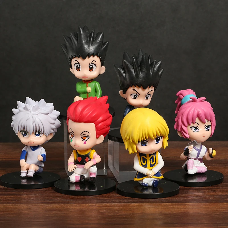 

Hunter x Huner Gon Freecss Killua Zoldyck Kurapika Leorio Hisoka Machi Kulolo Figure Model Toys Q Version Dolls Gift 6pcs/set