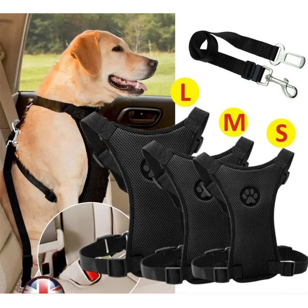 

Breathable Leash Mesh Automotive Bag Training Outdoor Straps Adjustable With Dog Safety Seat Dog Snack Harness Car Belt