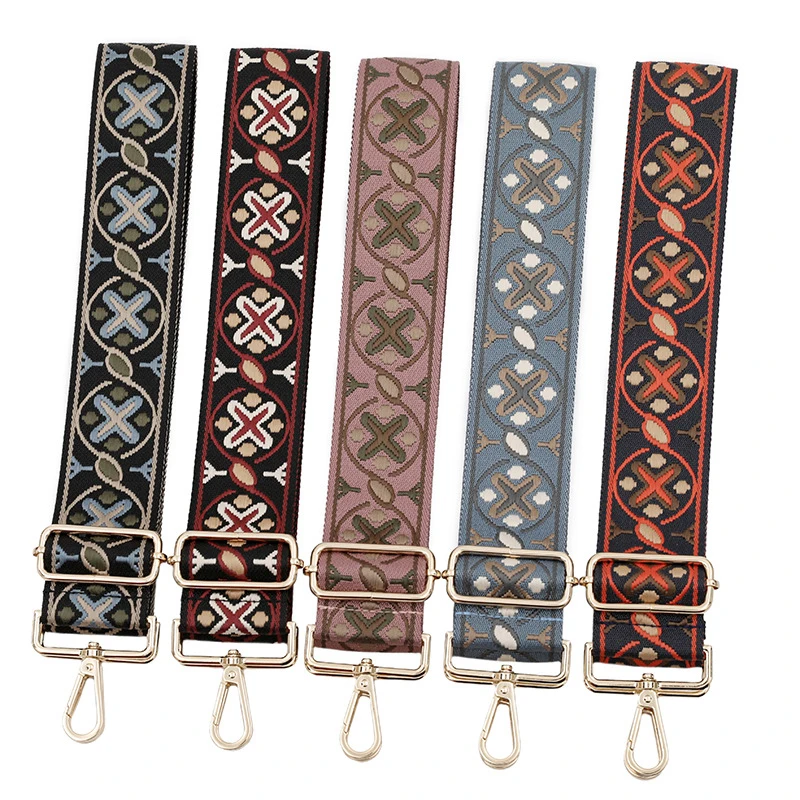

Ethnic Style Bag Strap Adjustable Crossbody Bag Strap 5cm Wide Bag Belt Colorful Handbag Belt Handbag Part Accessories 2022 New