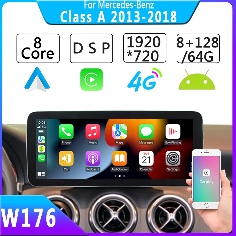

Android 11 For Mercedes Benz A Class W176 2013 To 2018 Car GPS Navigation DSP Carplay Video Player Radio Stereo Receiver