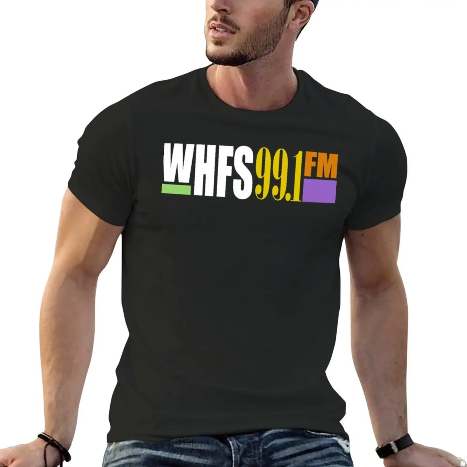 WHFS 99 1 FM Вашингтон DC радиостанция позже логотип Классическая футболка oversizeds с