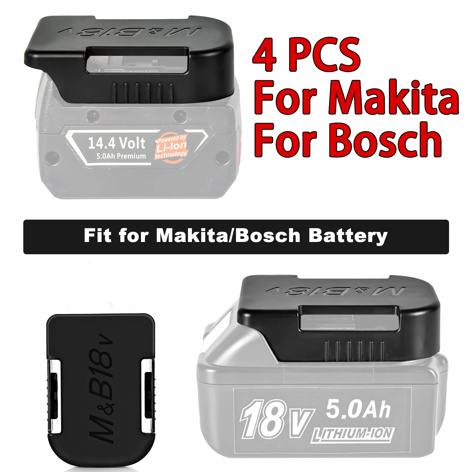 

4 шт., подставка для хранения аккумуляторов Makita/Bosch 18 в