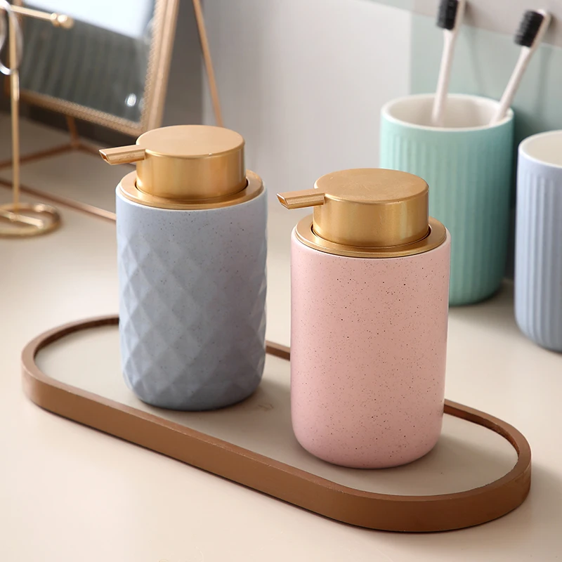 

WHYOU 1piece Ceramic Liquid Soap Dispensers Emulsion Latex Bottles Bathroom Accessories Set Wedding Gift