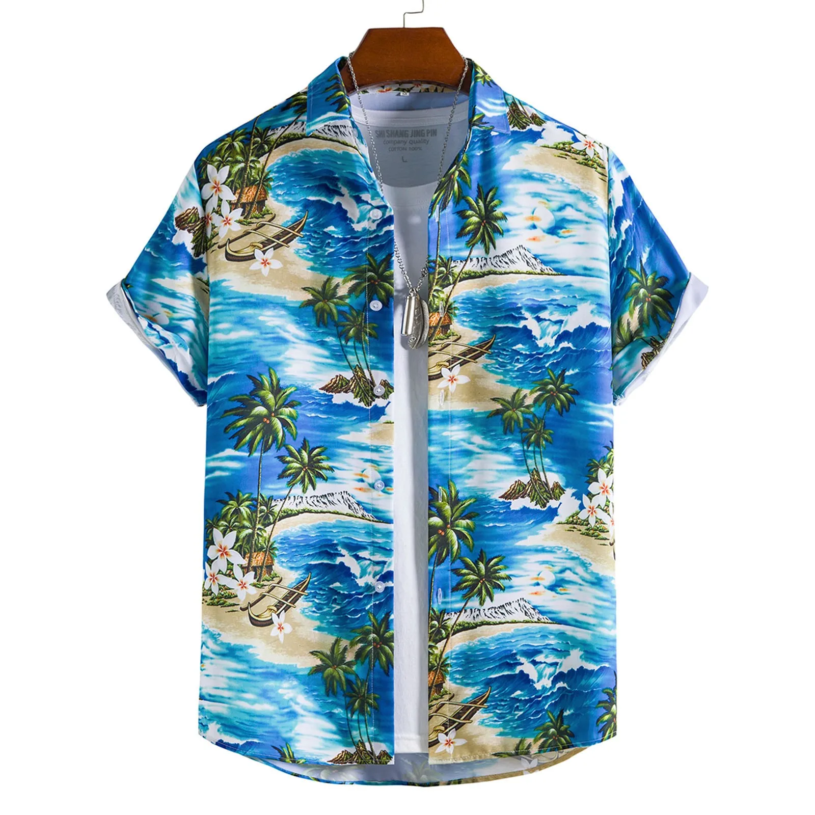 

Men Printed Casual Button Down Summer Short Sleeves Cardigan Shirts Big And Tall T Shirts for Men