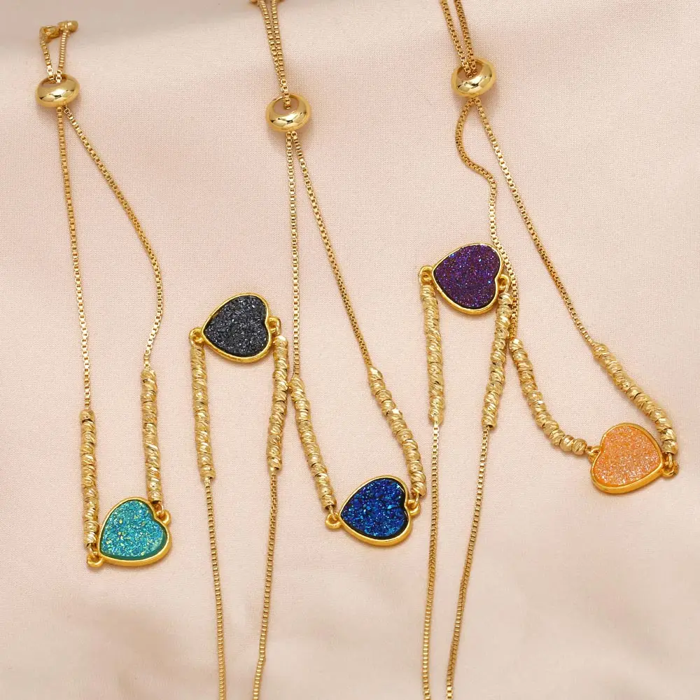 Браслеты FLOLA в форме сердца для женщин регулируемые очаровательные браслеты