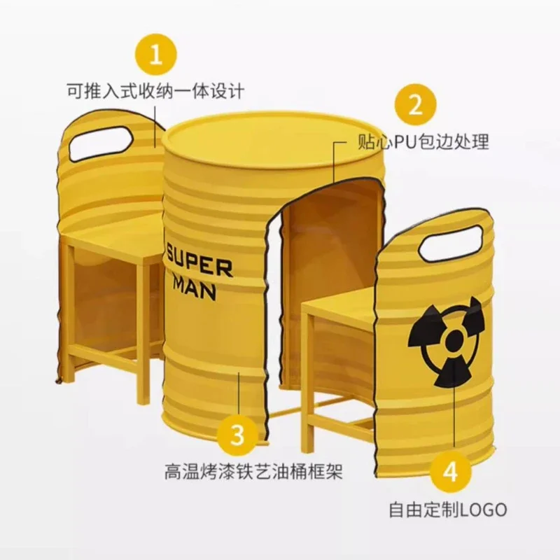 Уличный железный стол и стулья комбинация для барбекю кофейни креативный