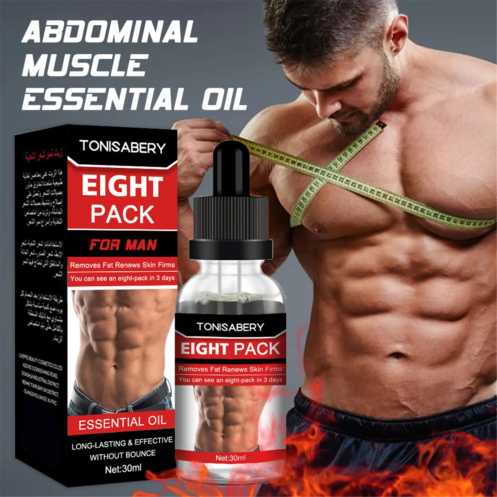 

ABS Muscle Stimulator Powerful Abdominal Muscle Massage Essential Oil Stronger Eight Pack Muscle Anti Cellulite Promote Fat 30ml