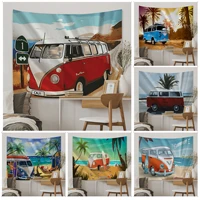 beach bus wall tapestry hanging tarot hippie wall rugs dorm ins home decor