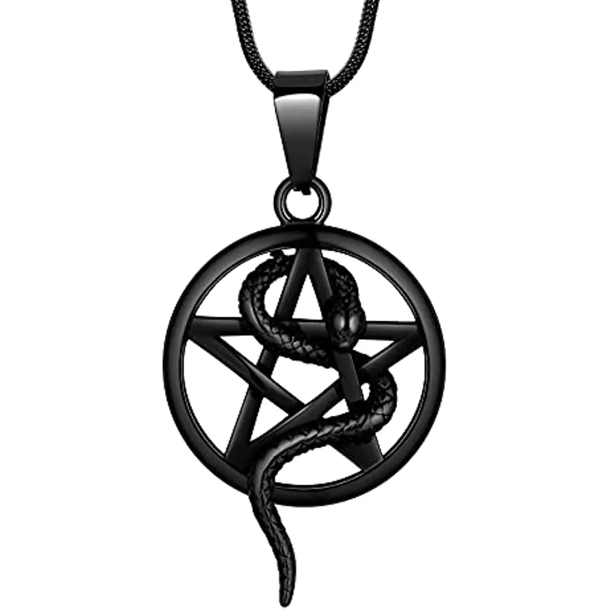 

Pentagram Pentacle Wiccan Necklace Star Satanic Pendant 316L Stainless Steel Jewelry for Men Women