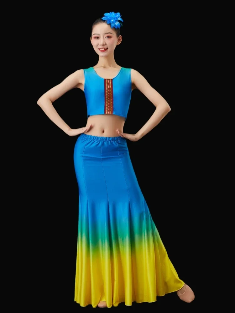 Китайские танцевальные костюмы Dai для девочек женская сексуальная танцевальная