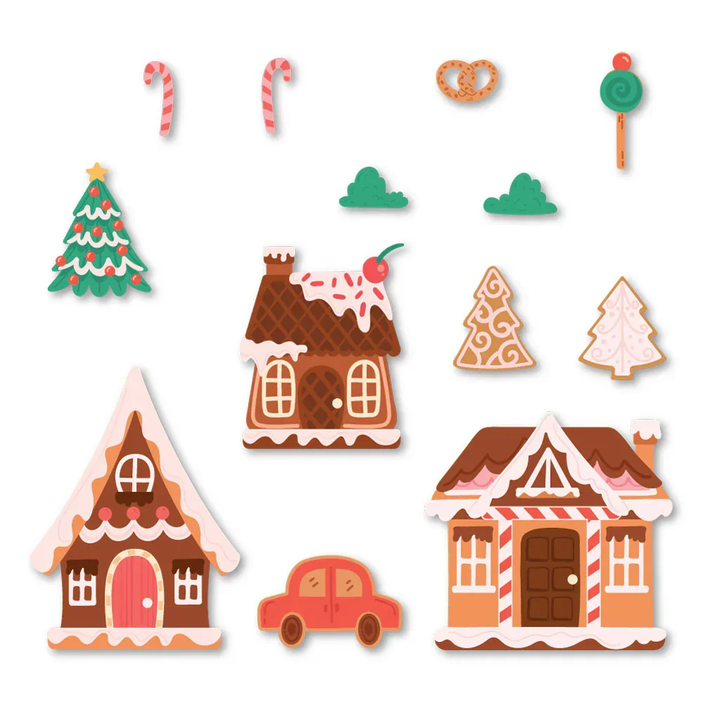 New 2024 Alice's Gingerbread Lane Christmas Cutting Dies for Scrapbooking Paper Making Bee Frame Craft Card no Stamps
