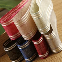 gold and silver bright silk striped ribbon bow hair accessories material clothing gift flower packaging ribbons for crafts