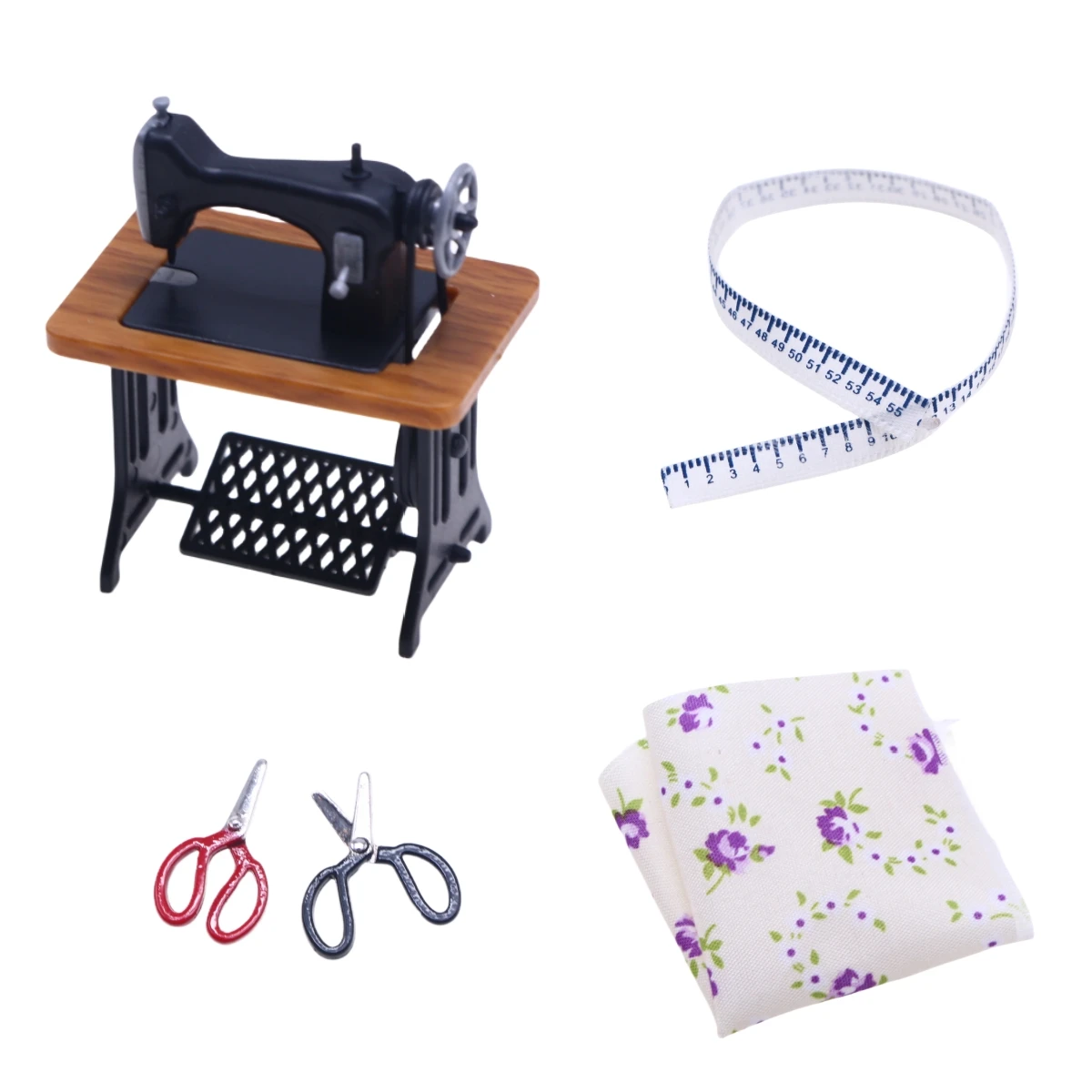 

Mini Retro Foot Sewing Machine Small Doll Miniature Life Scene Accessories Model