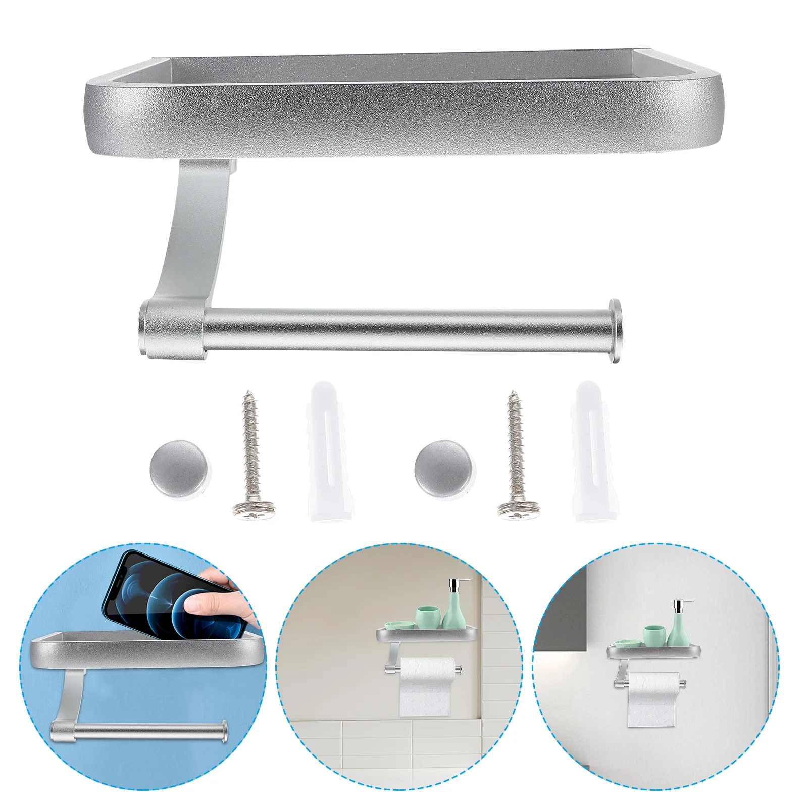 

Toilet Paper Holder Tissue Dispenser Rack Storage Roll Shelf Wall Bathroom Towel Mount Bath Waterproof Supplies Portable Wipes