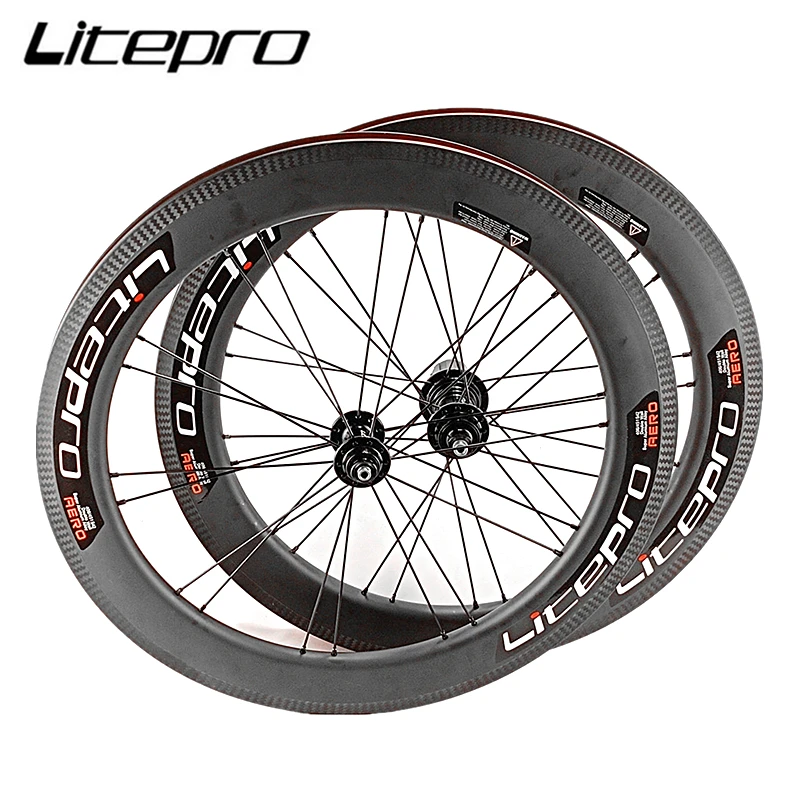 

Litepro AERO 20 Inch 406 451 349 V Disc Brake Wheelset Carbon Wheels Hight 40mm F20 R24 Sealed Bearing For 8-11 Speed Rims