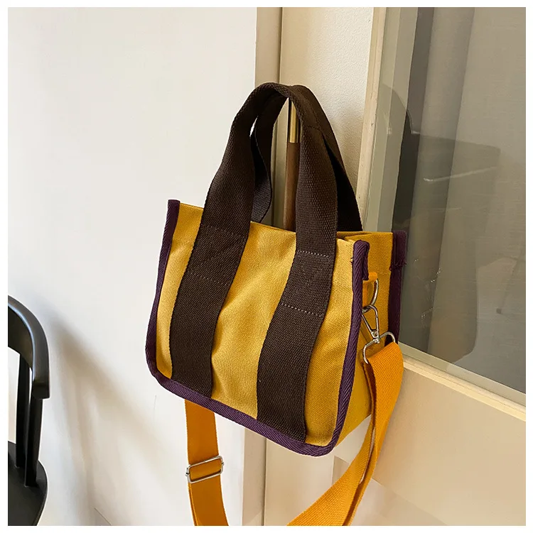 Foreign Girl Canvas Small Bag Female 2022 Spring and Summer New Fashion Messenger Bag Leisure Fashion Handbag