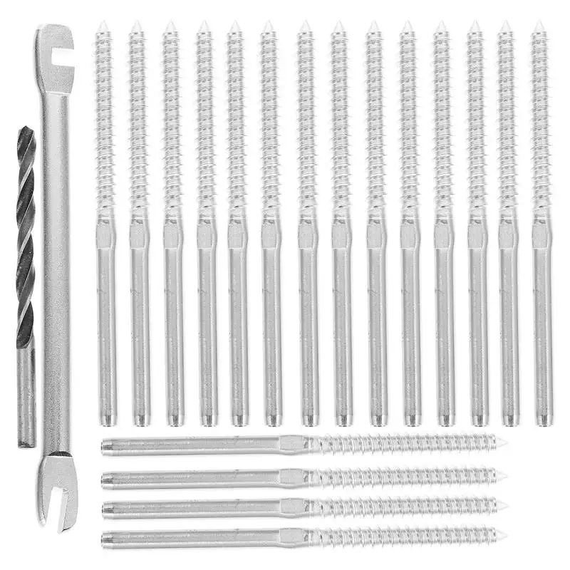 

1 Set Cable Railing Kit Swage Lag Screw 1/8 Inch Deck Railing Railing System